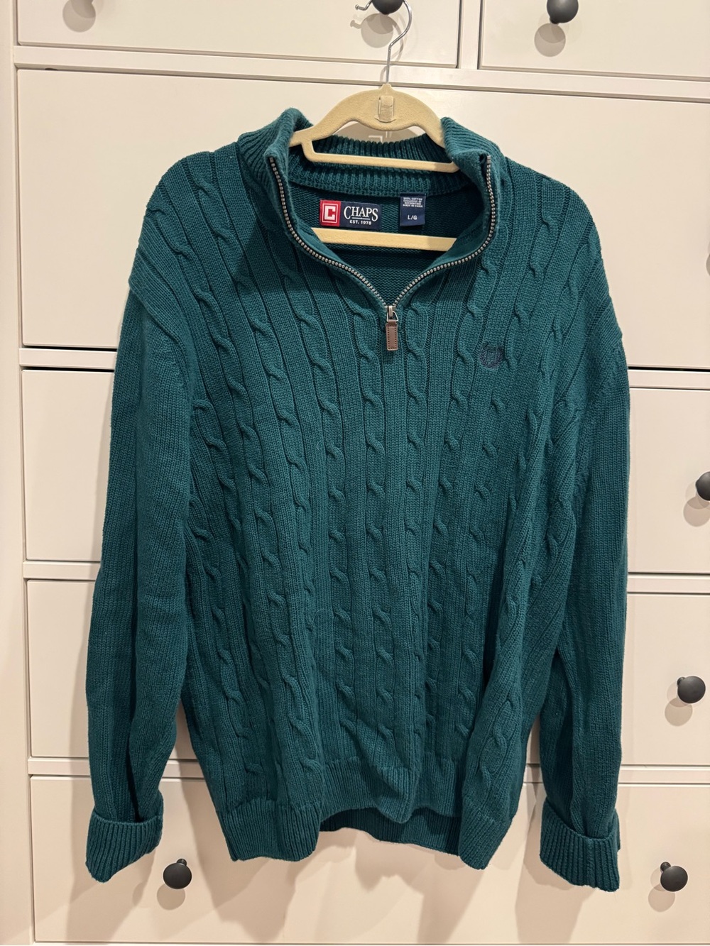 Chaps Men's Cable Knit Quarter-Zip Sweater